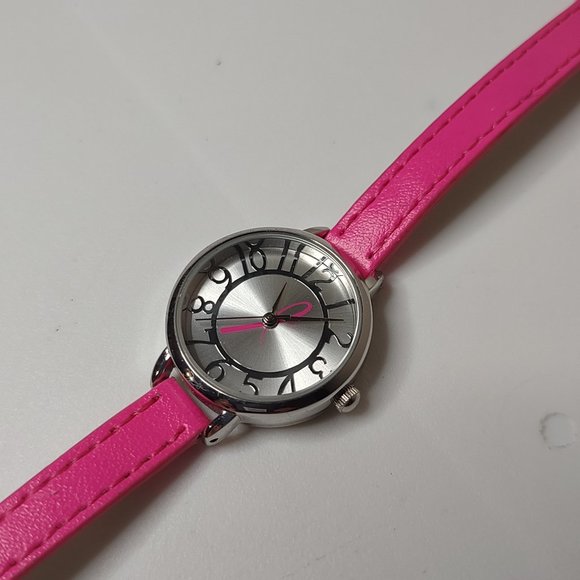 BWC Watch With Thin Bright Pink Band - Picture 1 of 16